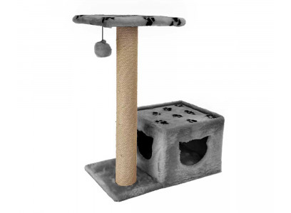 Домик-Когтеточка Для Кошек Дарелэнд 66*36*79см Джут-95 Квадратная Темно-Серая Rp833119