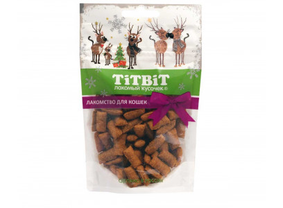 Лакомство TiTBiT (Титбит) Для Кошек Хрустящие Подушечки Индейка Паштет Новогодняя Коллекция 50г 023198 