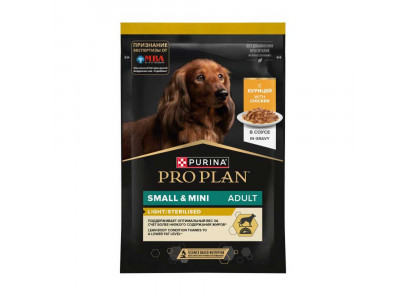 Влажный Корм ProPlan (ПроПлан) Для Собак Мелких Пород Контроль Веса Курица в Соусе Диетический OptiSavour Weight Control 85г (1*26) 