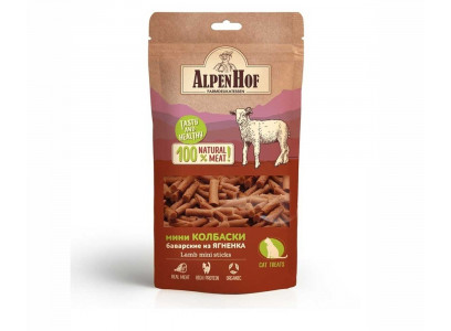 Лакомство Alpenhof (Альпенхоф) Мини Колбаски Баварские Из Ягненка Для Кошек 50г A605