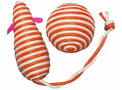 Игрушка Уют Для Кошек Мышка/Мяч Веревочные Иу110