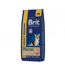 Сухой Корм Brit (Брит) Для Собак Средних Пород Курица Premium Dog Adult Medium 15кг 5049967