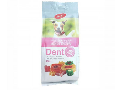 Лакомство TiTBiT (Титбит) Для Собак Biff Dent Жевательные Дольки Мясное Ассорти 100г 006139 