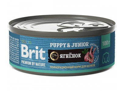 Консервы Brit (Брит) Для Щенков Ягненок Premium By Nature 100г 5048939 