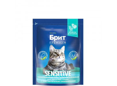 Сухой Корм Brit (Брит) Для Кошек с Чувствительным Пищеварением Ягненок и Индейка Premium Cat Sensitive 400г 5049196 