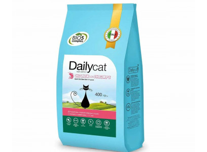 Сухой Корм Dailycat (Дэйликэт) Для Стерилизованных Кошек Курица и Креветки Adult Sterilite 400г (1*10) 