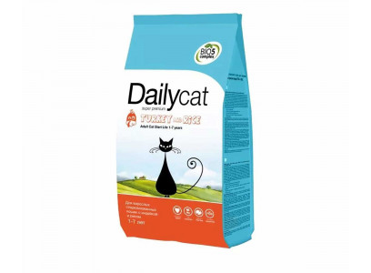 Сухой Корм Dailycat (Дэйликэт) Для Стерилизованных Кошек Индейка и Рис Adult Sterilite Turkey & Rice 3кг (1*4) 