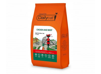 Сухой Корм Dailycat (Дэйликэт) Сухой Для Стерилизованных Кошек  Курица и Говядина Casual Line Adult Sterilite 400г (1*10) 