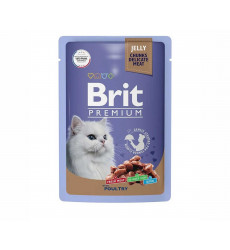 Влажный Корм Brit (Брит) Для Кошек Птица Ассорти в Желе Premium 85г (1*24) 5050130