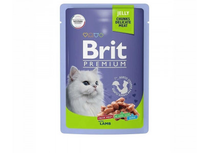 Влажный Корм Brit (Брит) Для Кошек Ягненок в Желе Premium 85г (1*24) 5050147 