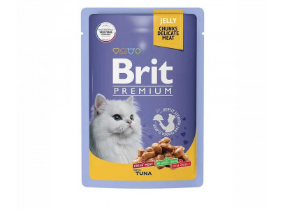 Влажный Корм Brit (Брит) Для Кошек Тунец Желе Premium 85г (1*24) 5050154 