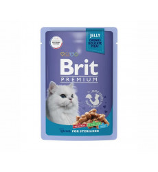 Влажный Корм Brit (Брит) Для Стерилизованных Кошек Перепелка в Желе Premium 85г (1*24) 5050215