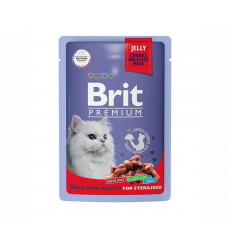 Влажный Корм Brit (Брит) Для Стерилизованных Кошек Мясное Ассорти Потрошки Premium 85г (1*24) 5050222