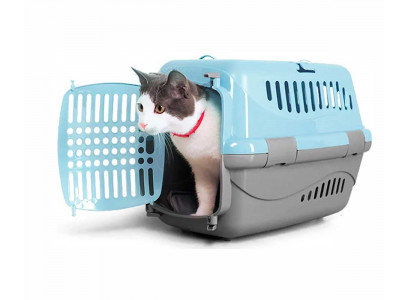 Переноска Zooexpress (Зооэкспресс) Турне 16211 48*32*32см Пластиковая Дверь Голубая