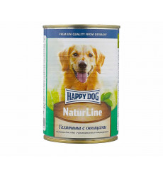 Консервы Happy Dog (Хэппи Дог) Для Собак с Чувствительным Пищеварением Телятина и Овощи Natur Line 970г 72237