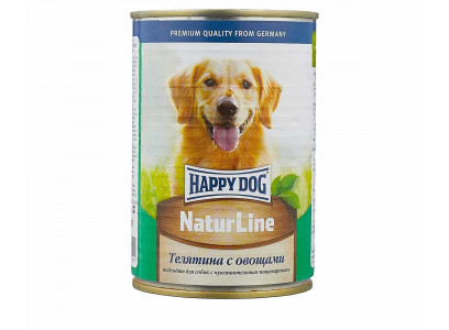 Консервы Happy Dog (Хэппи Дог) Для Собак с Чувствительным Пищеварением Телятина и Овощи Natur Line 970г 72237 