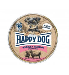 Консервы Happy Dog (Хэппи Дог) Для Собак Мелких Пород с Чувствительным Пищеварением Ягненок, Печень, Сердце и Рис Паштет Natur Line 125г 72252