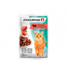 Влажный Корм Zoogurman (Зоогурман) Для Стерилизованных Кошек Говядина и Овощи Кусочки в Соусе 85г 6982