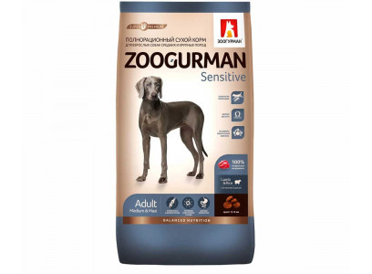 Сухой Корм Zoogurman (Зоогурман) Для Собак Средних и Крупных Пород При Аллергии Ягненок и Рис Sensitive 2,2кг 0948 