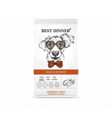 Сухой Корм Best Dinner (Бест Диннер) Для Собак Средних и Крупных Пород с Чувствительным Пищеварением Утка и Картофель Adult Medium & Maxi 12кг