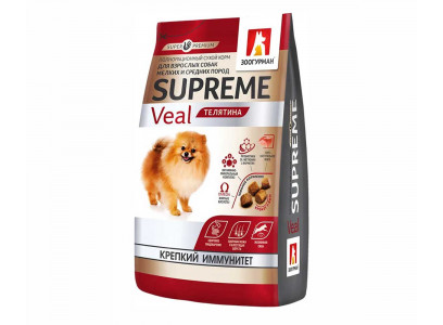 Сухой Корм Zoogurman (Зоогурман) Для Собак Мелких и Средних Пород Телятина Supreme 1,2кг 4674 