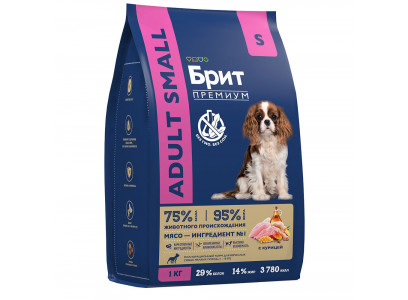 Сухой Корм Brit (Брит) Для Собак Мелких Пород Курица Premium Dog Adult Small 1кг 5049899 