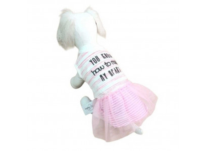 Платье Pet Fashion (Пет Фешн) Флирт L Полоска Розовое