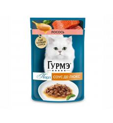 Влажный Корм Гурмэ Перл Для Кошек в Соусе Де-Люкс Лосось 75г (1*26)