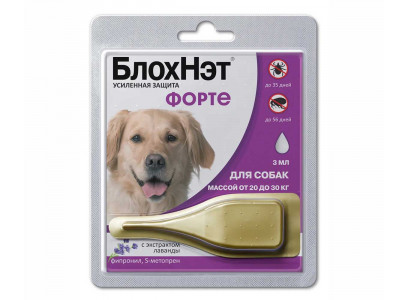 Капли Блохнэт Форте От Блох и Клещей Для Собак 20-30кг