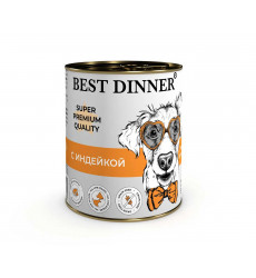 Консервы Best Dinner (Бест Диннер) Для Собак Индейка Super Premium 340г 7613