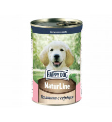 Консервы Happy Dog (Хэппи Дог) Для Щенков Телятина и Сердце Natur Line  410г (1*20) 72242