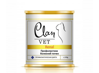 Консервы Clan Vet (Клэн Вет) Для Кошек Профилактика Болезней Почек Renal 240г (1*12) 