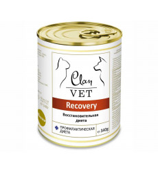 Лечебные Консервы Clan Vet (Клэн Вет) Для Собак и Кошек Восстановительная Диета Recovery ВетДиета 340г (1*12)