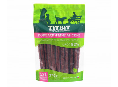 Лакомство TiTBiT (Титбит) Для Собак Колбаски Миланские 370г Xxl 024324 Выгодная Упаковка 