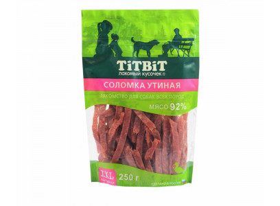 Лакомство TiTBiT (Титбит) Для Собак Соломка Утиная 250г Xxl 024287 Выгодная Упаковка 