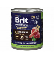 Консервы Brit (Брит) Для Собак Говядина и Сердце Premium By Nature 850г 5051144