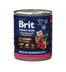 Консервы Brit (Брит) Для Собак Сердце и Печень Premium By Nature 850г 5051175