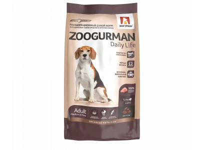 Сухой Корм Zoogurman (Зоогурман) Для Собак Средних и Крупных Пород Индейка Daily Life 2,2кг 1006 