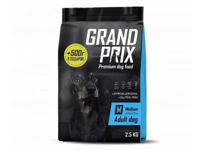 Сухой Корм Grand Prix (ГРанд Прикс) Для Собак Средних Пород Курица Adult Medium 2,5кг+500г 32227 