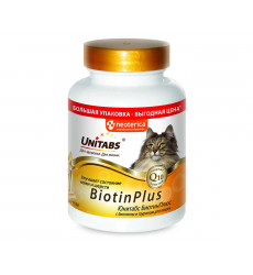 Витамины Unitabs (Юнитабс) Biotinplus Q10 Для Кошек 200 Таблеток U3012