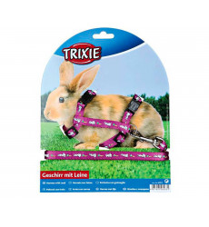 Шлейка Для Кролика с Поводком Trixie (Трикси) 1см*1,2м Нейлон с Рисунком 6263