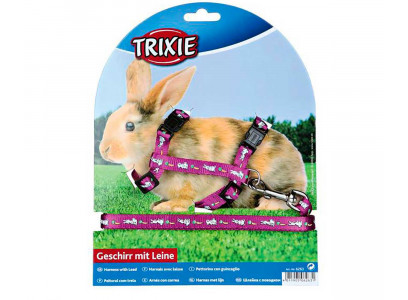 Шлейка Для Кролика с Поводком Trixie (Трикси) 1см*1,2м Нейлон с Рисунком 6263 