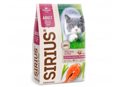 Сухой Корм Sirius (Сириус) Для Кошек Лосось и Рис 10кг 