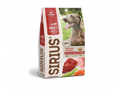 Сухой Корм Sirius (Сириус) Для Собак Мясной Рацион 2кг
  