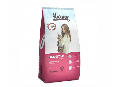 Сухой Корм Karmy (Карми) Для Кошек с Чувствительным Пищеварением Индейка Sensitive 10кг 7067 