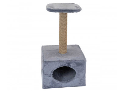 Домик-Когтеточка Rp8340сер Чип Куб Малый с Полкой Джут 36*35*56