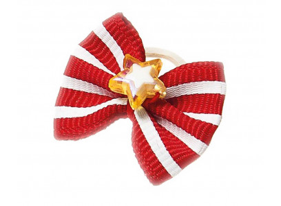 Бантик Hello Pet (Хэллоу Пет) Красный с Розовыми Полосками 2-22-012 Пара