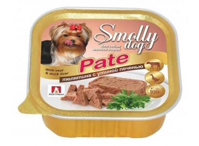 Консервы Zoogurman (Зоогурман) Для Собак Мелких Пород Телятина и Утиная Печень Ламистер Smolly Dog Pate 100г (1*15) 2489 