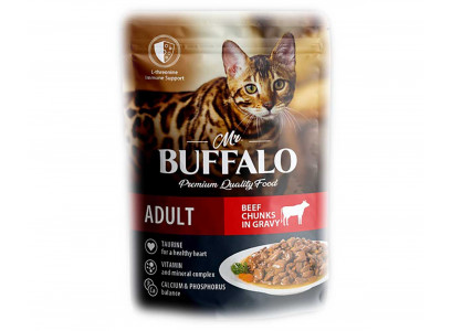 Влажный Корм Mr.Buffalo (Мистер Буффало) Для Кошек Говядина в Соусе Adult 85г (1*28) B302 