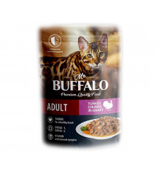 Влажный Корм Mr.Buffalo (Мистер Буффало) Для Кошек с Чувствительным Пищеварением Индейка в Соусе Adult Sensitive 85г (1*28) B303